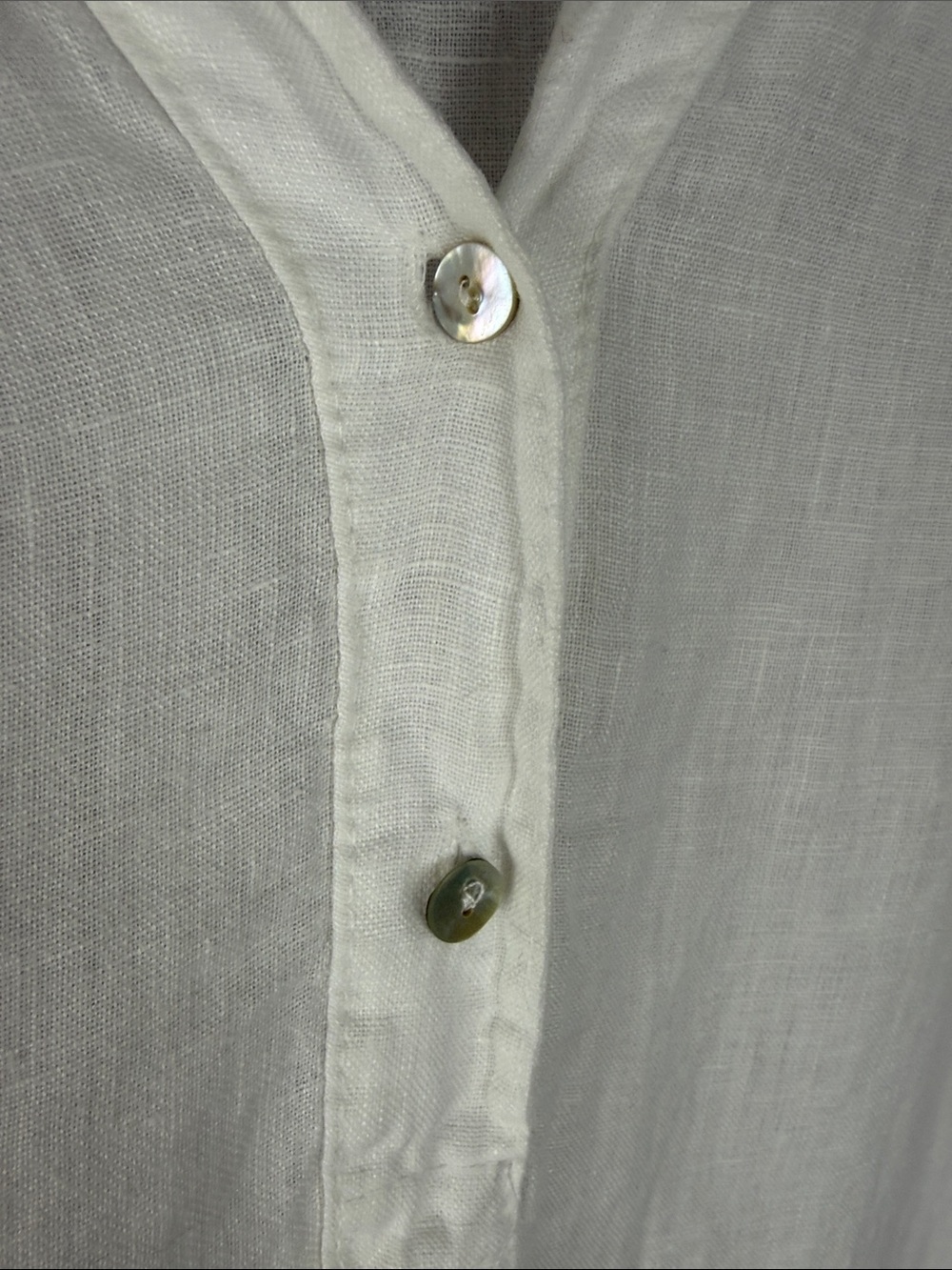 ROSEMARINE Made in Italy White Linen Tunic Henley Blouse Made in Italy Size L - Picture 9 of 13